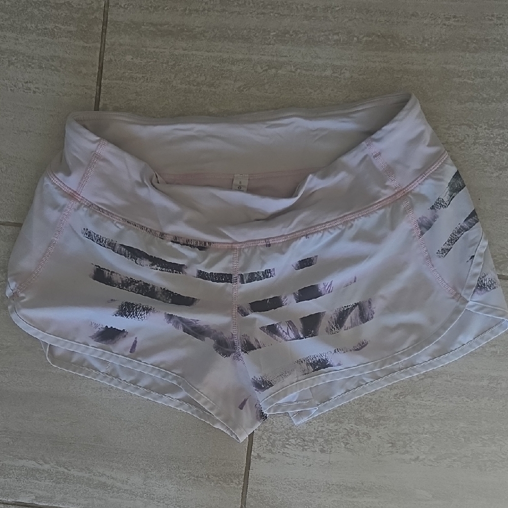 lululemon athletica Light Color With Purple & Black Accents Athletic Shorts